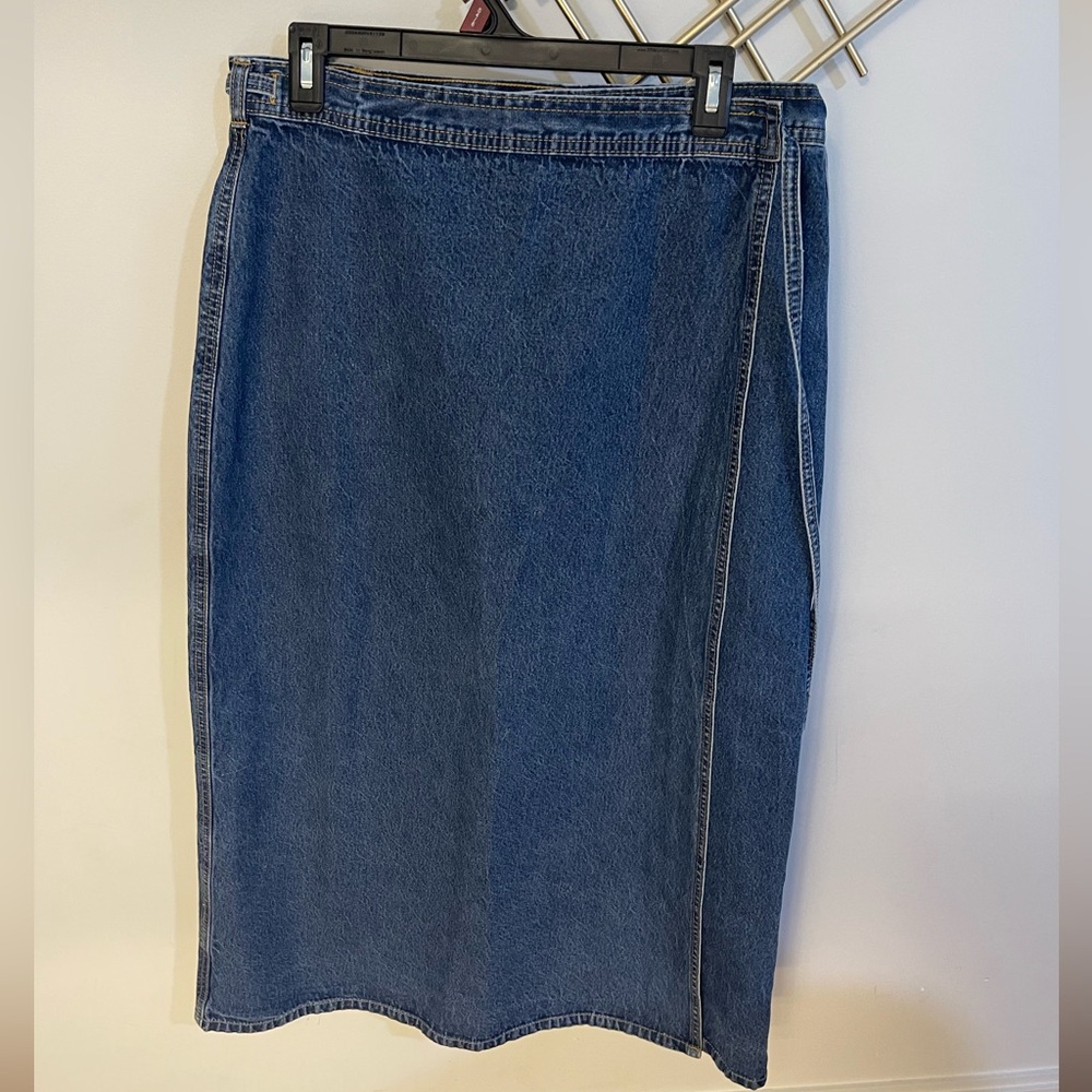 GAP Blue Denim Wrap Skirt